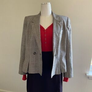 Vintage 70s Gilmor Houndstooth Blazer Size 16